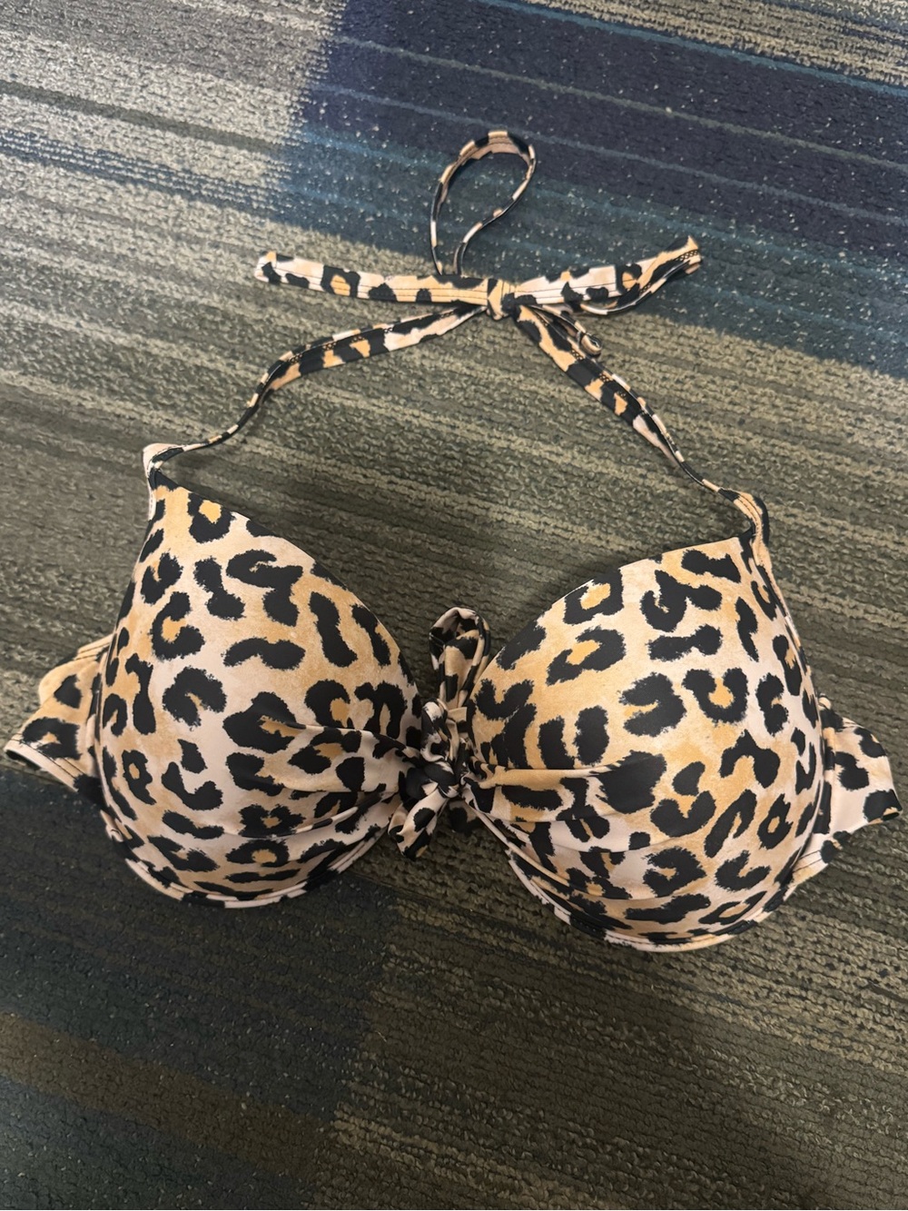 Leopard Print Halter Bikini Top